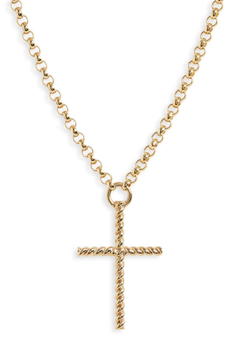 Laura Lombardi Elvira Cross Pendant Necklace, Main, color, 