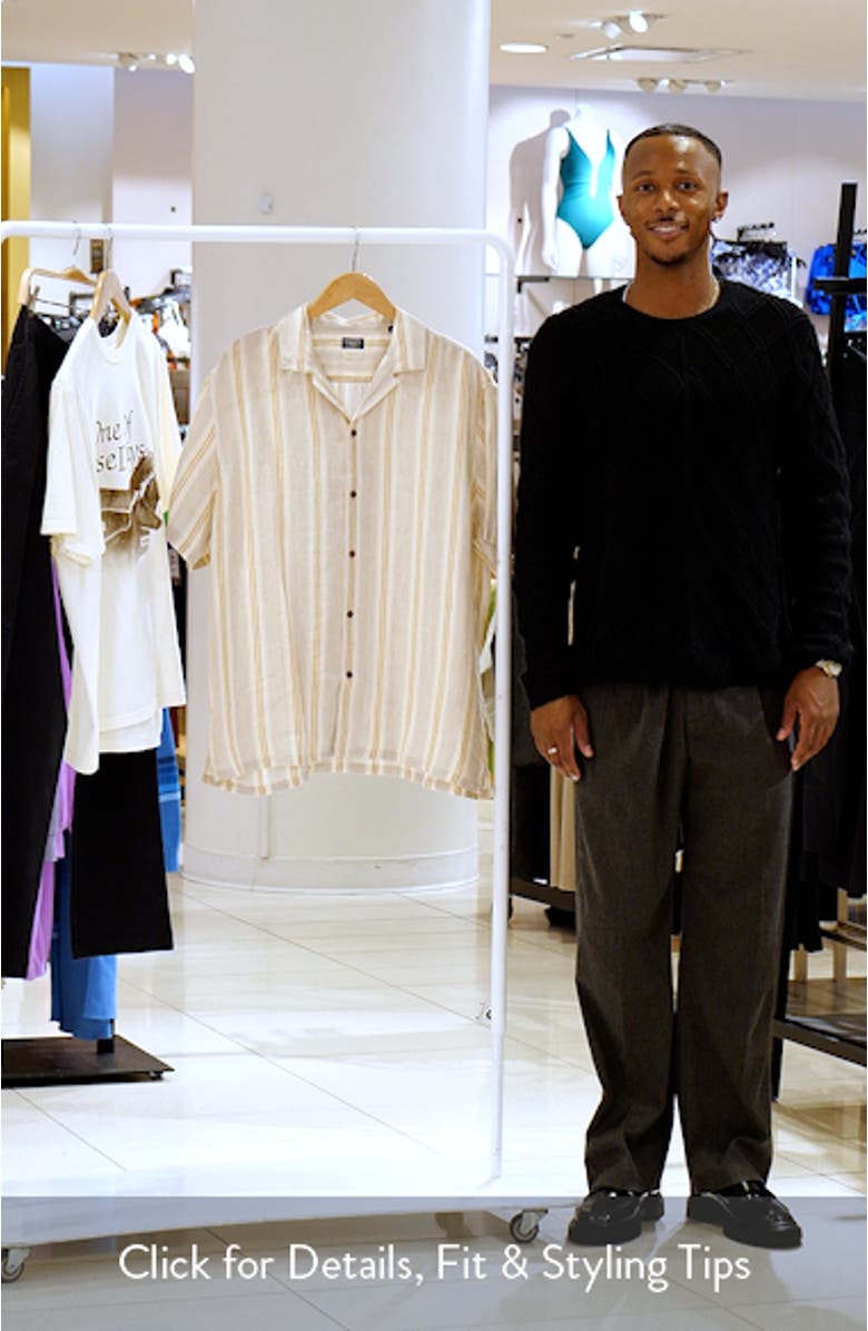 Laguna Stripe Linen Camp Shirt, sales video thumbnail