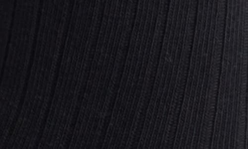 Nordstrom Rib Cotton Blend Crew Socks In Black