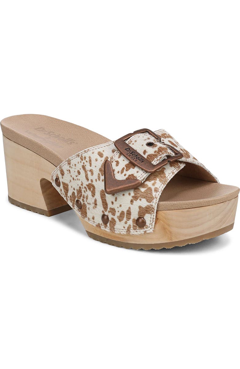 Dr. Scholl's Original Rodeo Platform Slide Sandal, Main, color, Tan Calf Hair