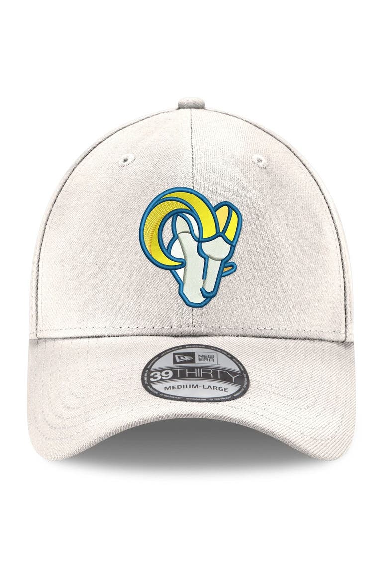 Men's New Era White Los Angeles Rams Ram Head Iced II 39THIRTY Flex Hat, Alternate, color, White