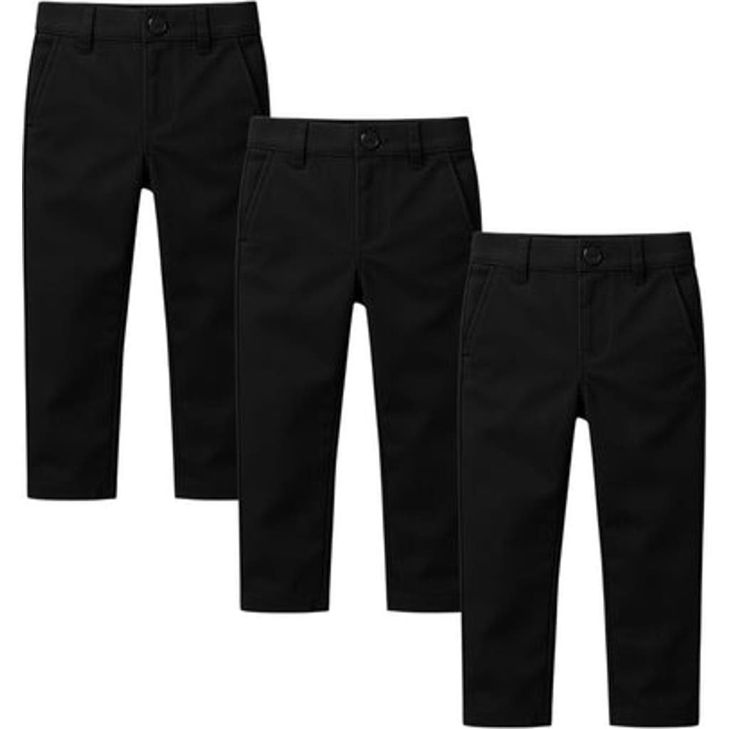 Benben 3 Pack Kids Chino Back To School Uniform Pants In Black