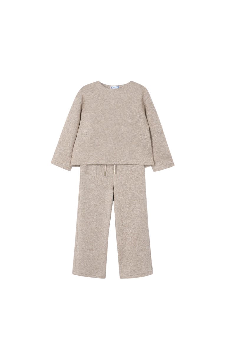 Mayoral Knit Pants and Sweater Set, Main, color, Beige