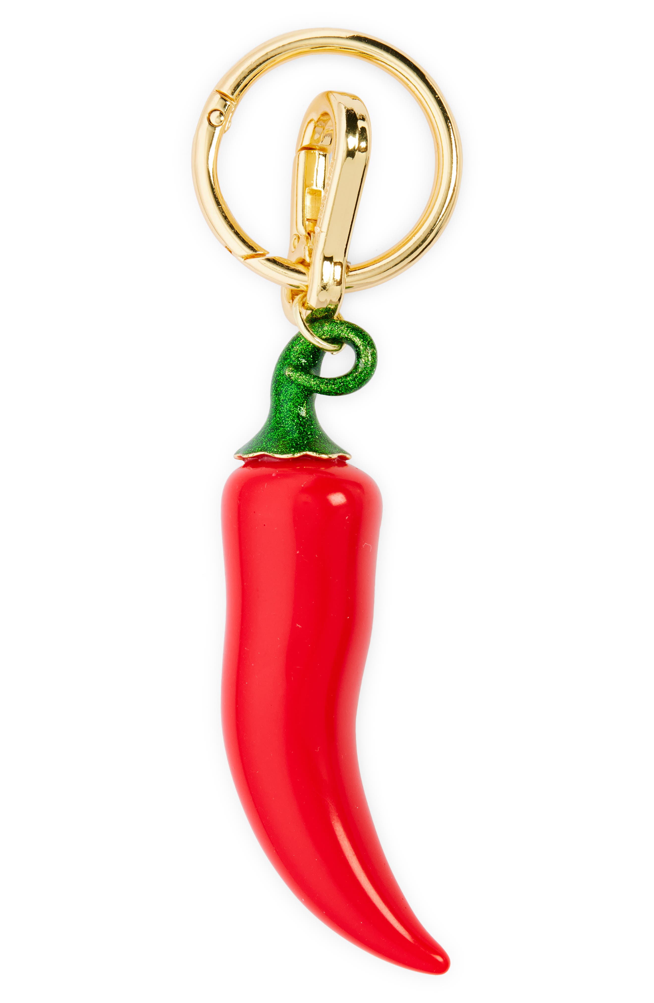 BaubleBar Bring the Heat Bag Charm, Main, color, Red