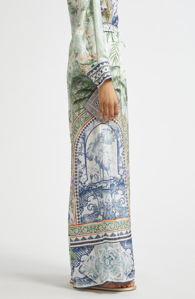 Camilla High Waist Wide Leg Silk Lounge Pants, Alternate, color, 