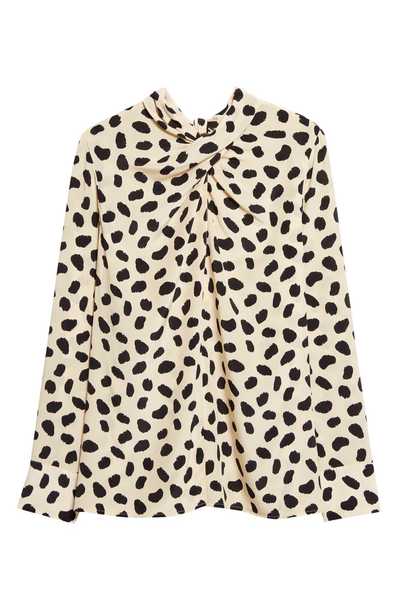 Johanna Ortiz Heavenly Garden Print Silk Top, Alternate, color, Ecru / Black