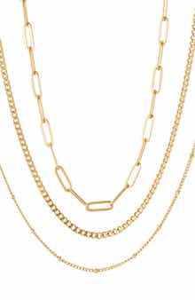 Adornia Tarnish Resistant Set of 3 Assorted Chain Necklaces