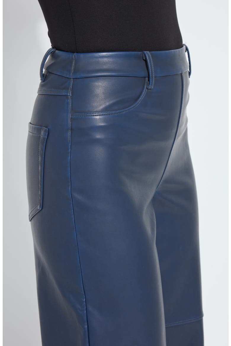Cortina Faux Leather Wide Leg Pants, Alternate, color, DEEP BLUE