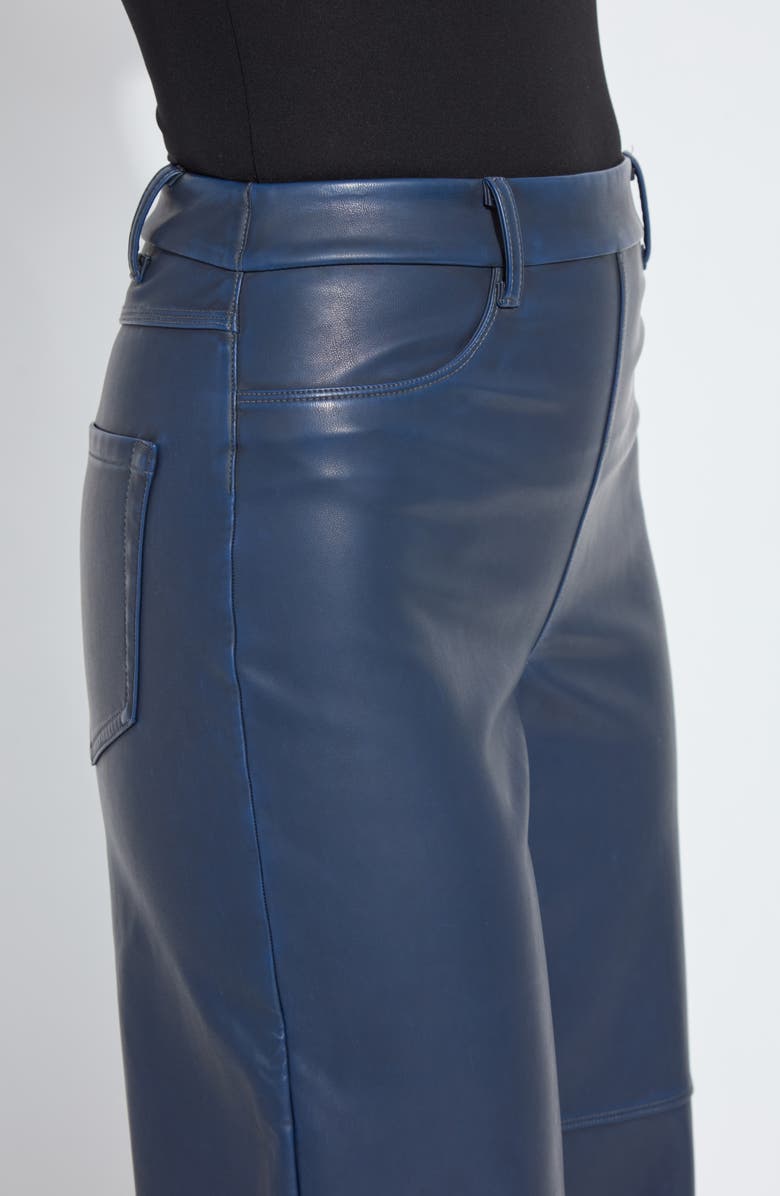 Lysse Cortina Faux Leather Wide Leg Pants, Alternate, color, Deep Blue