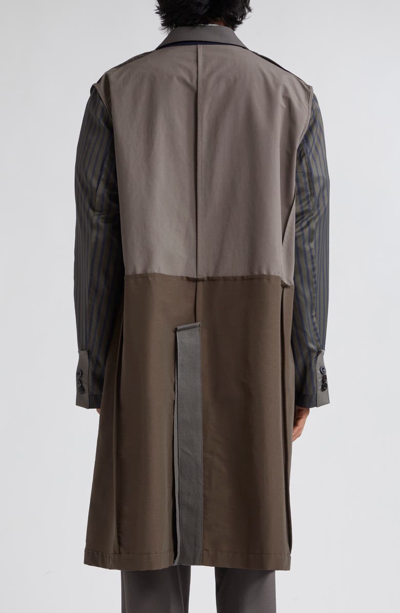 Sacai Colorblock & Stripe Suiting Coat, Alternate, color, 