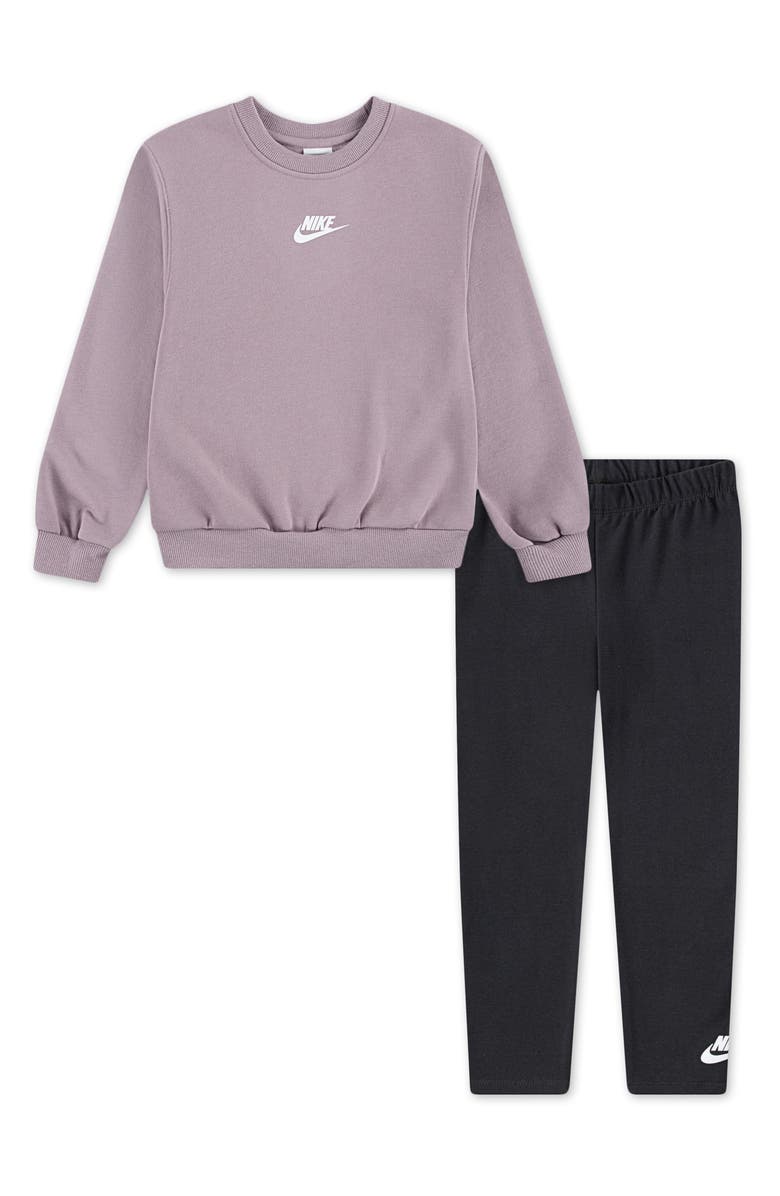 Nike Kids' Crewneck Sweatshirt & Leggings Set, Main, color, Dark Smoke Grey