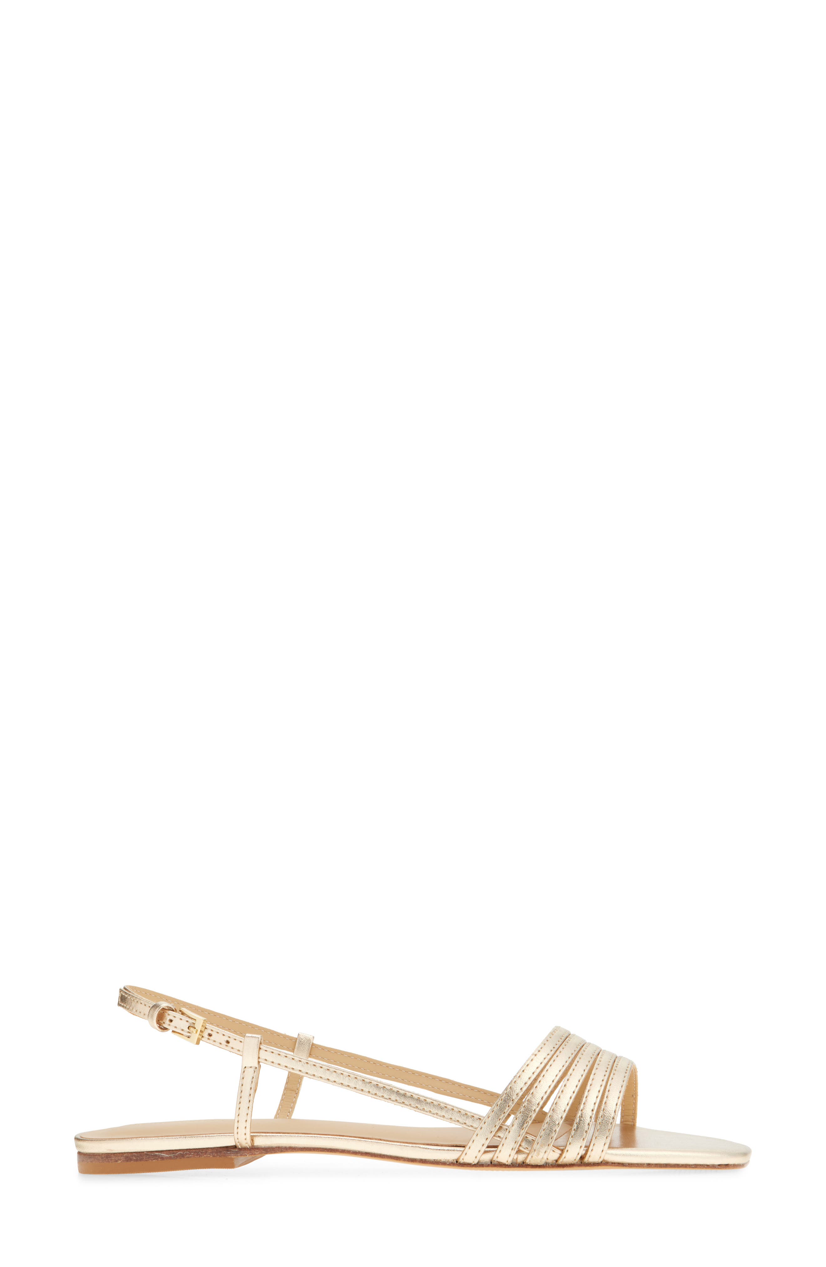 Reformation Millie Lattice Flat Sandal, Alternate, color, Gold