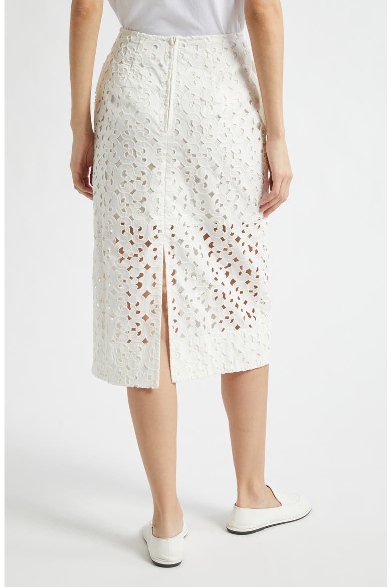 Nokkeluus Keidas Semi Sheer Broderie Anglaise Midi Skirt, Alternate, color, OFF-WHITE