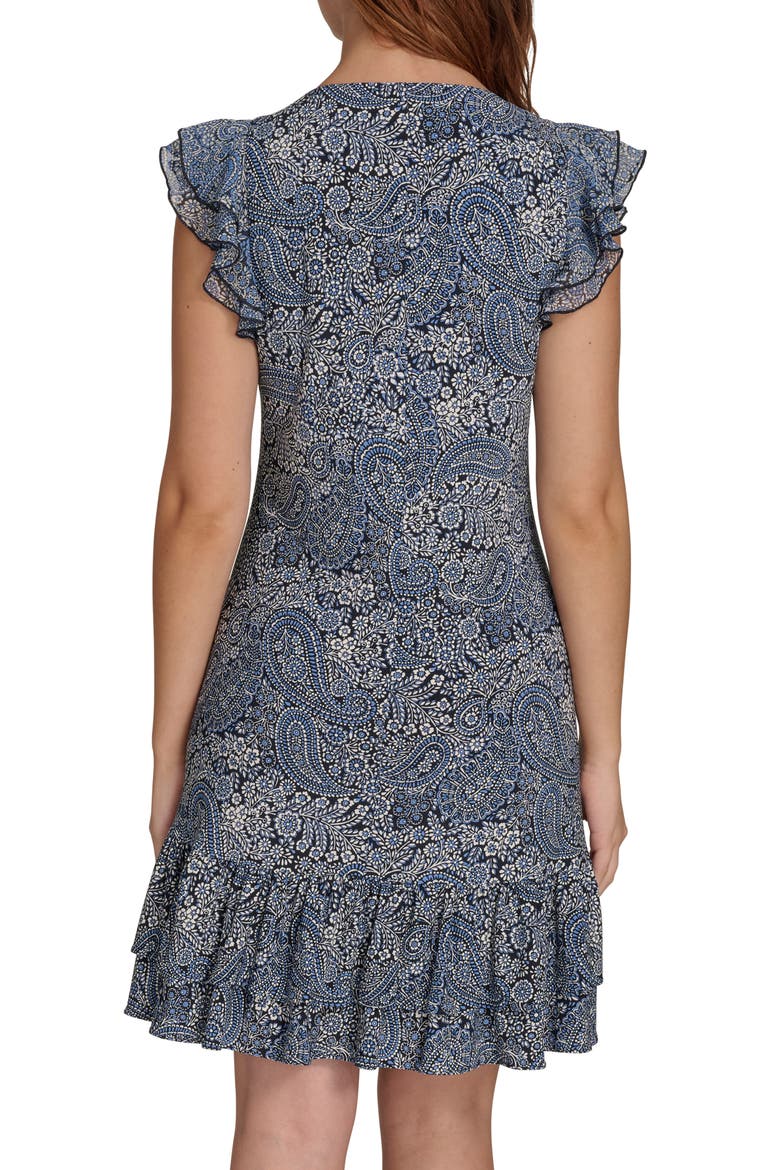 Tiered Flutter Sleeve Dress, Alternate, color, FRC BLU MU