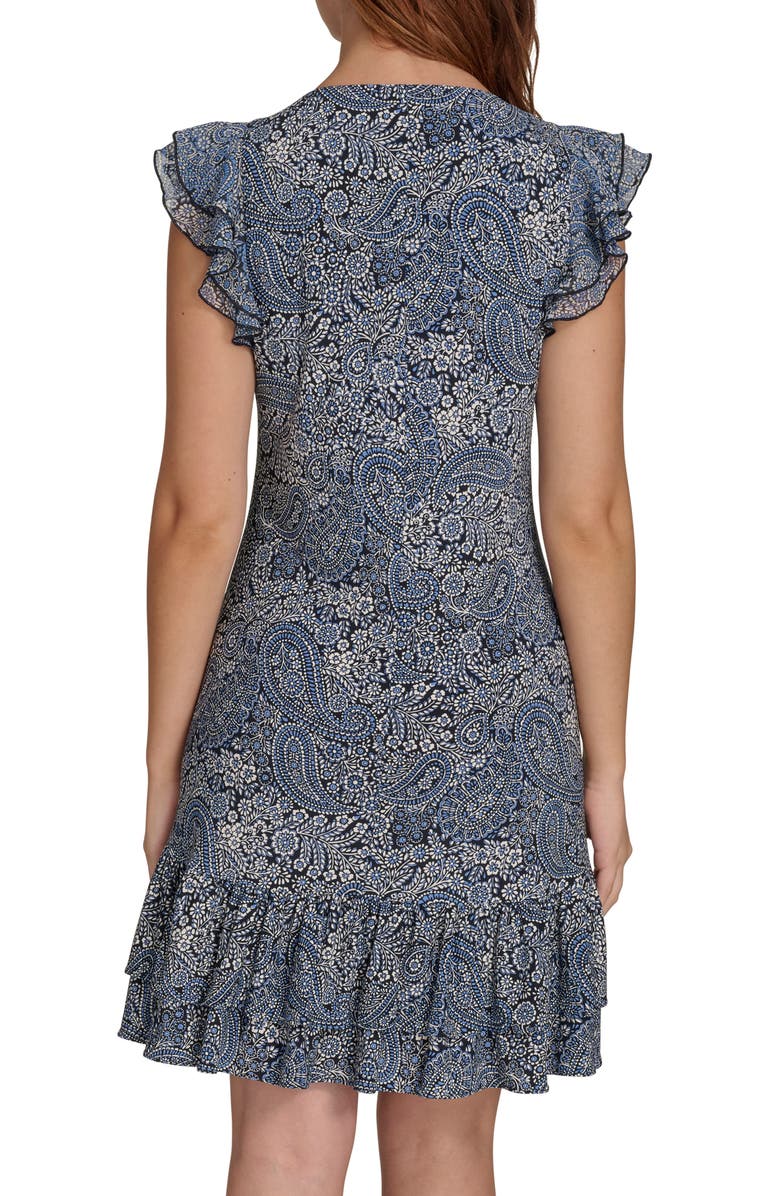 Tommy Hilfiger Tiered Flutter Sleeve Dress, Alternate, color,