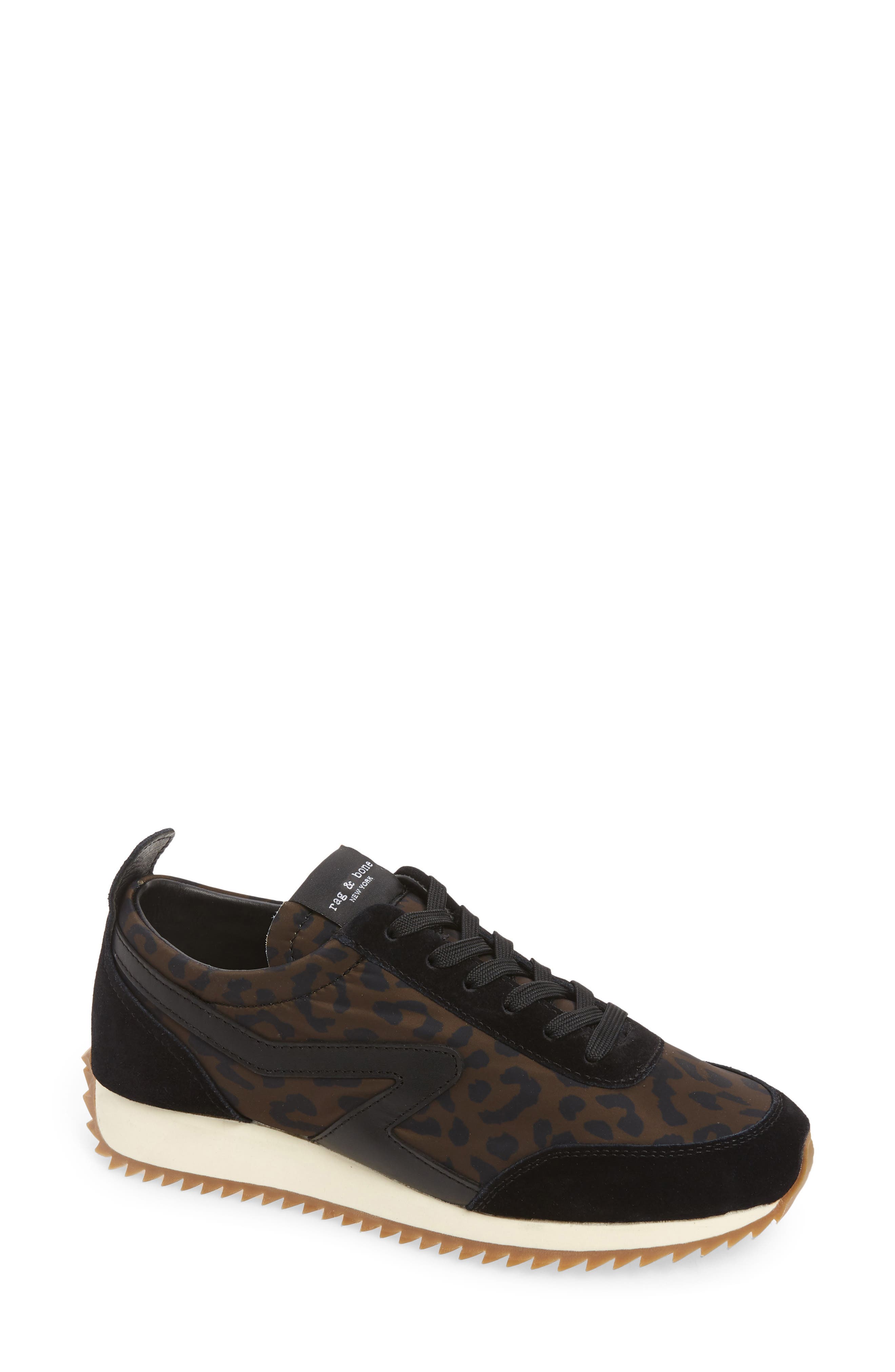 Retro Runner Sneaker, Main, color, BLACK/PRINT
