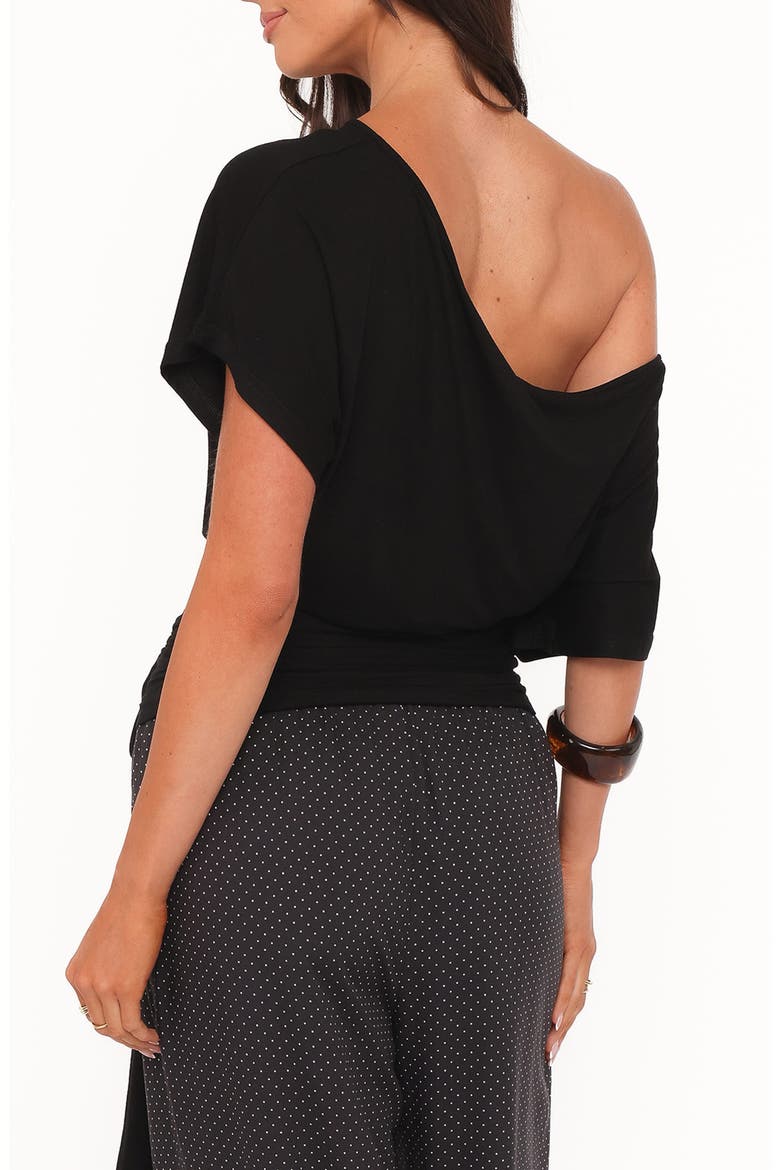 Clarke Off the Shoulder Tied Top, Alternate, color, BLACK