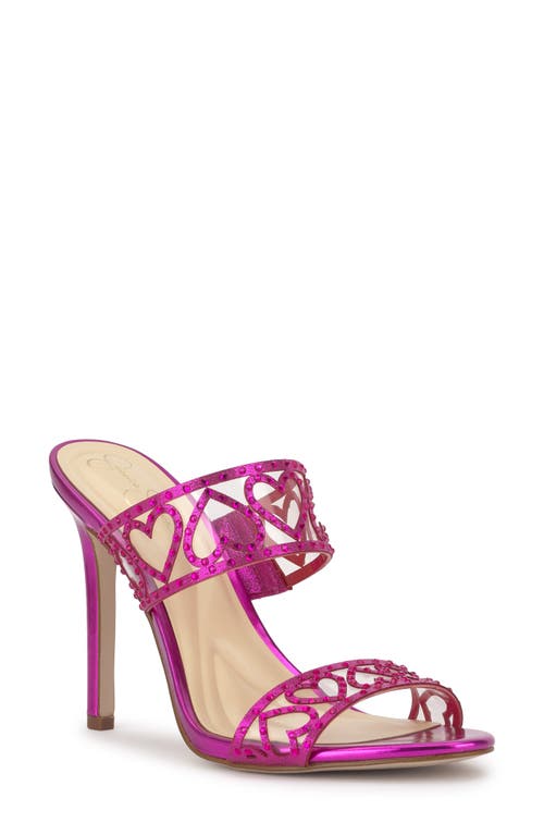 Jessica Simpson Women's Jovara Double Heart Band Stiletto Dress Sandals In Purple