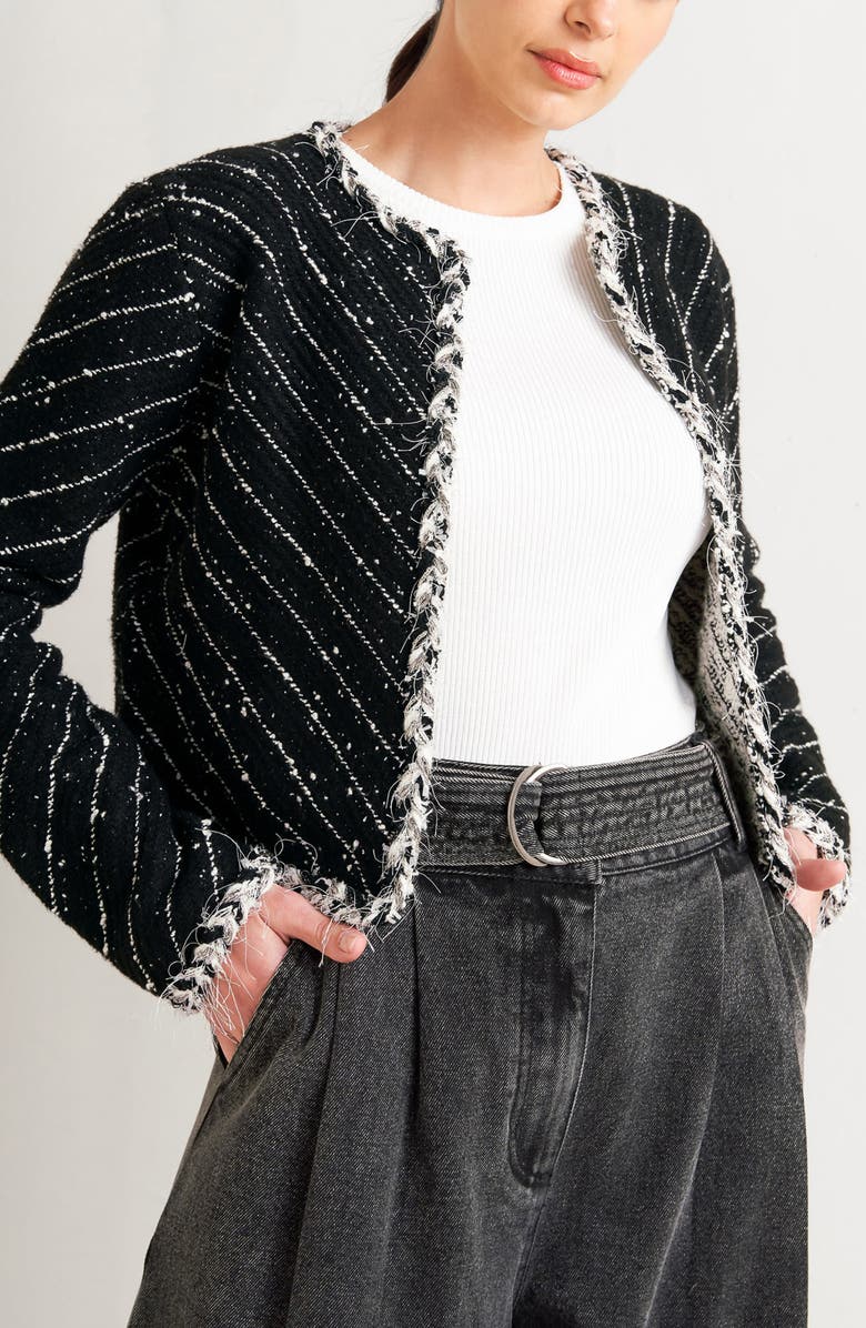 FREEMARKET Crop Knit Jacket, Alternate, color, Black