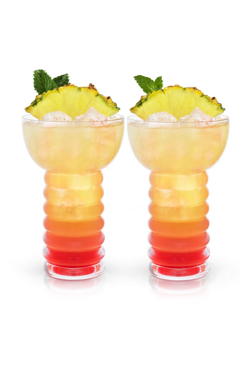 Viski Pacific Crystal Pearl Diver Glasses Set of 2, Alternate, color, Clear