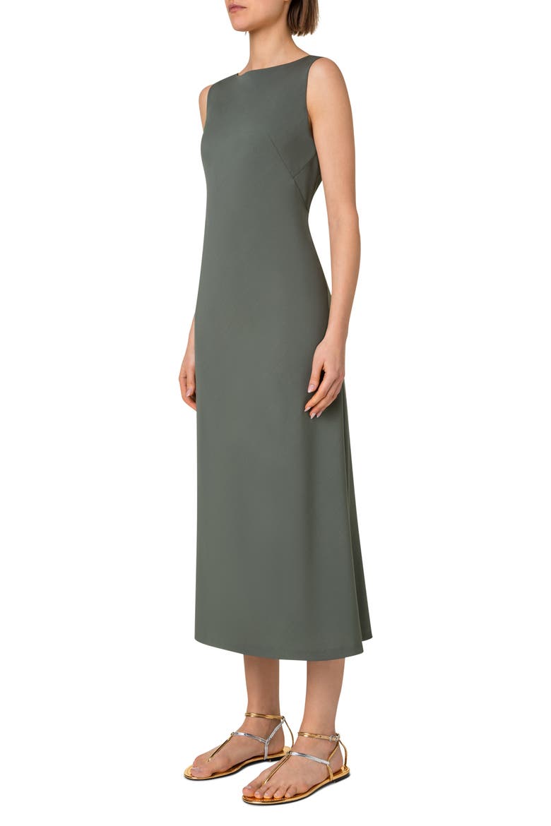 Sleeveless Stretch Wool Dress, Alternate, color, OLIVE