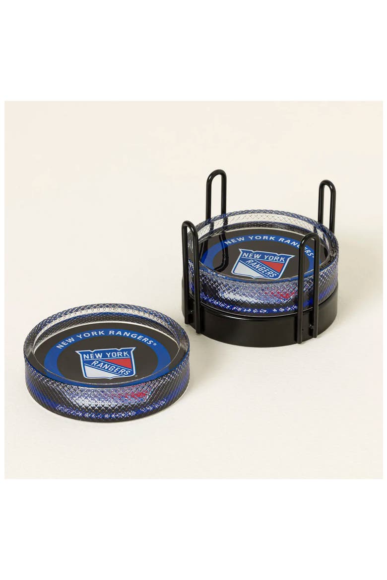 NHL Puck-Shaped Glass Coaster Set, Alternate, color, Washington Capitals