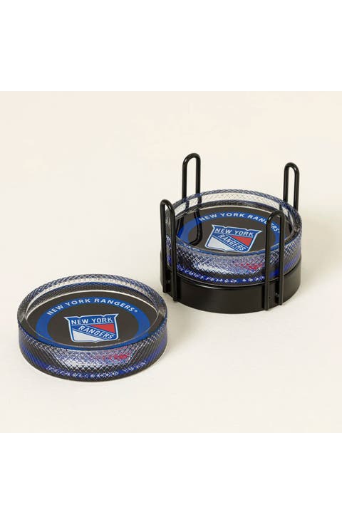 NHL Puck-Shaped Glass Coaster Set