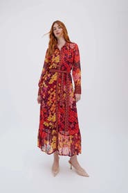 RAISHMA Olive Burgundy Dress
