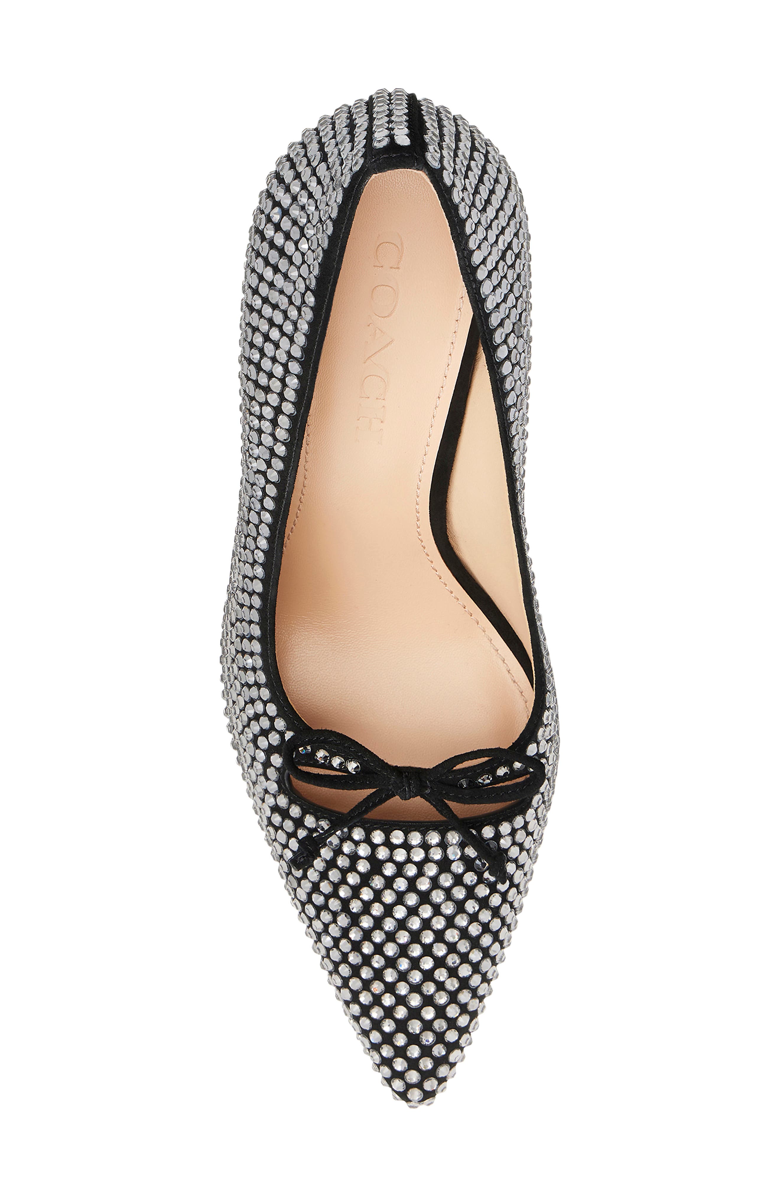 COACH Crystal Pointed Toe Pump, Alternate, color, Black