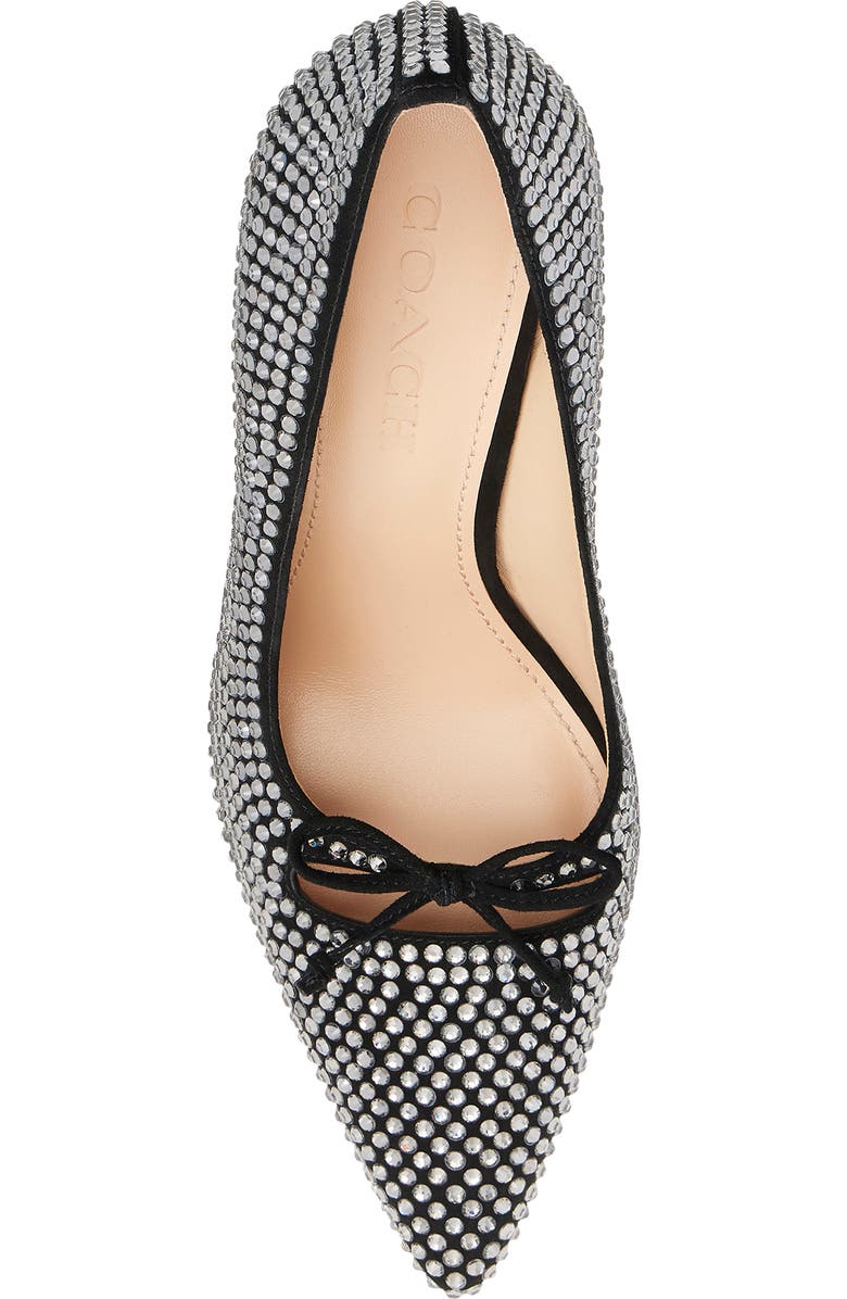 COACH Crystal Pointed Toe Pump, Alternate, color, Black