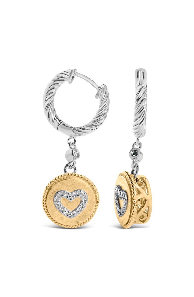 Haus of Brilliance 18K Gold Over Silver 1/8 Cttw Diamond Drop and Dangle Earring, Main, color, Yellow