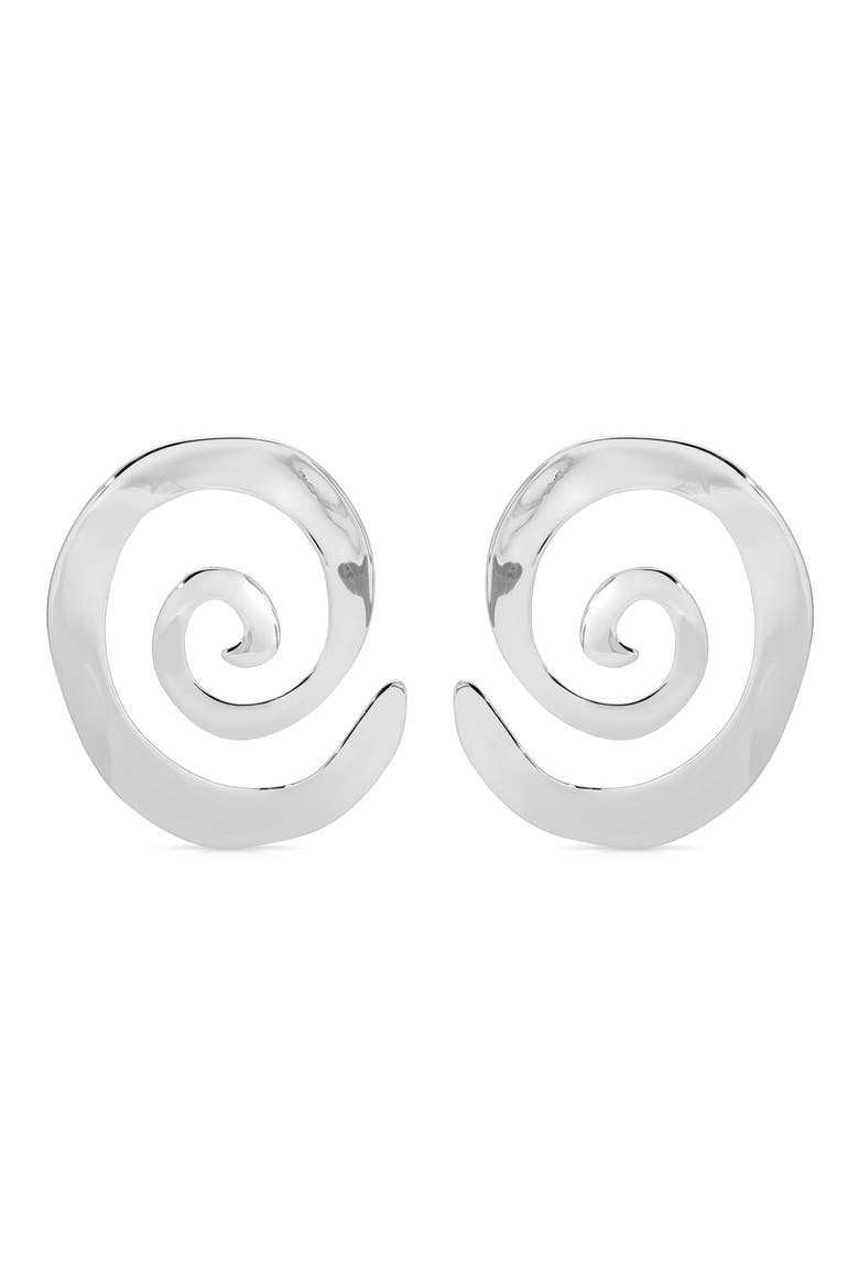 Aura Swirl Earrings, Main, color, SILVER