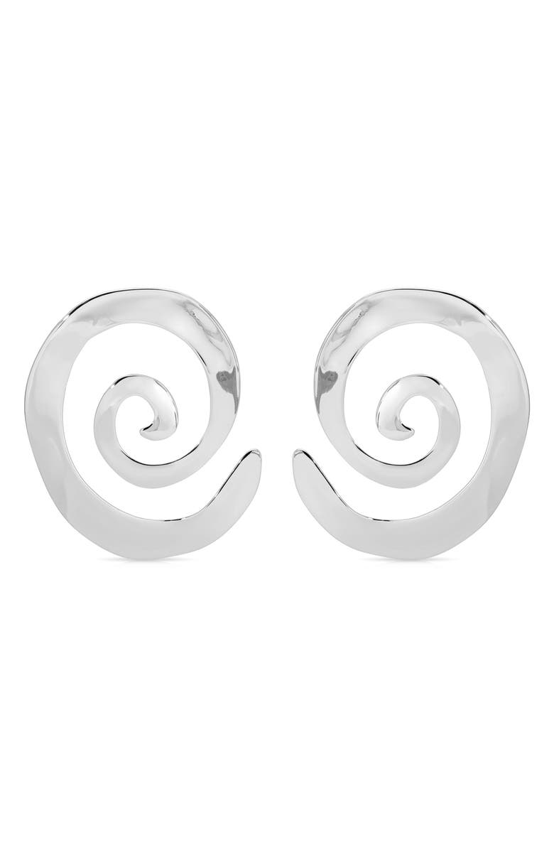 Ettika Aura Swirl Earrings, Main, color, Silver