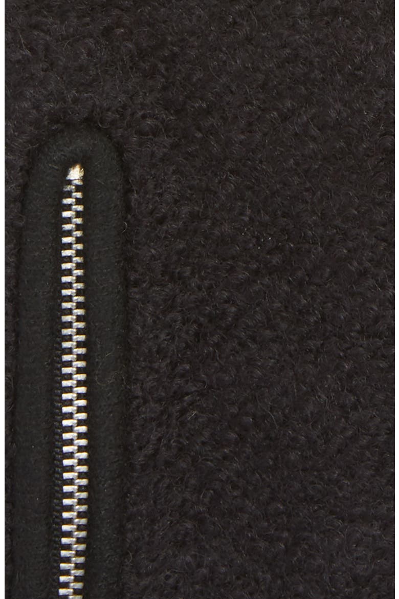 Zip Bouclé Touchscreen Gloves, Alternate, color, BLACK