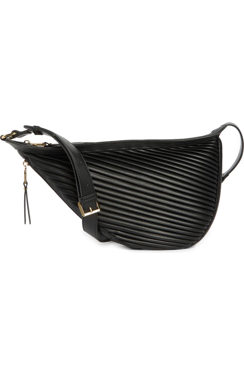 Dolce Vita Pleated Sling Crossbody Bag, Main, color, Black