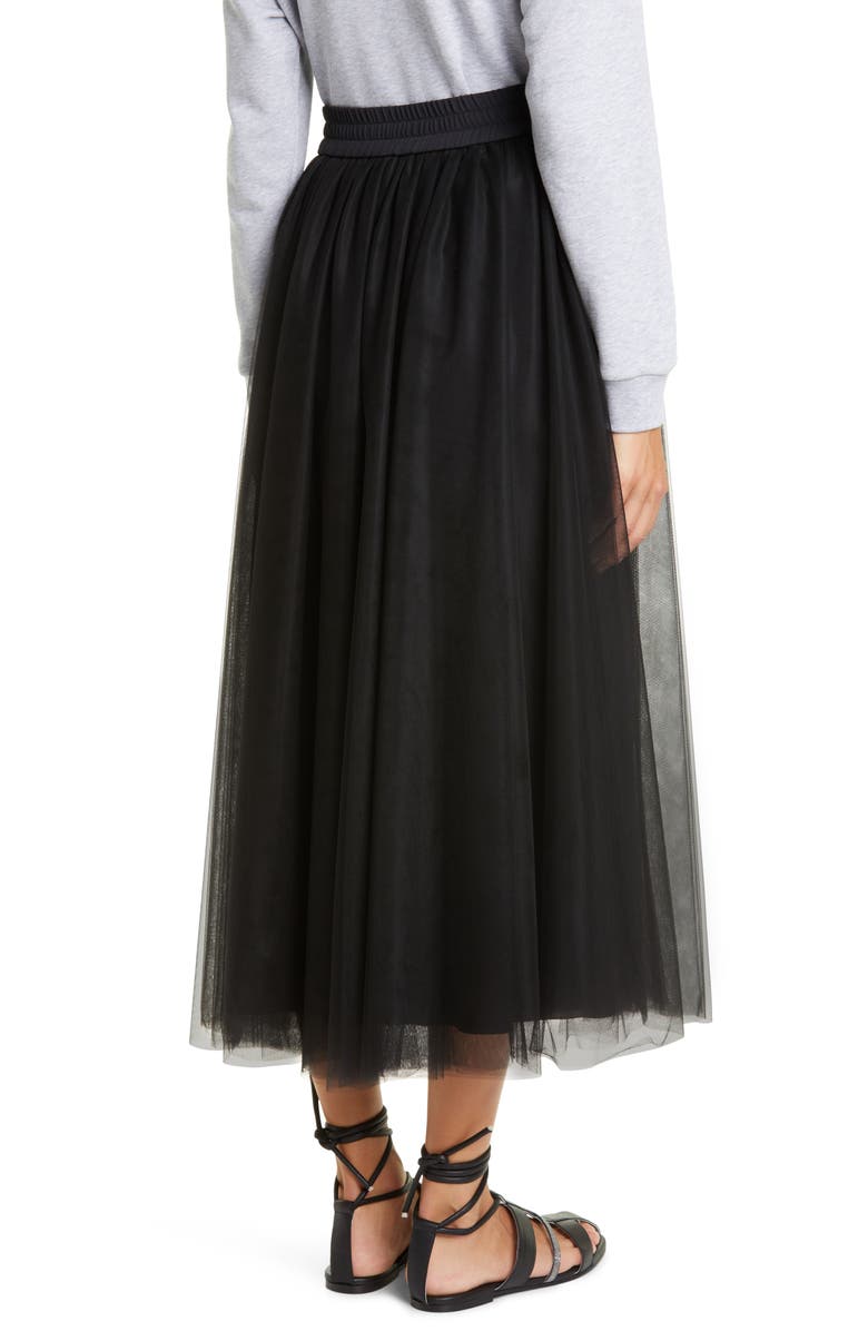 Fabiana Filippi Pleated Tulle Midi Skirt, Alternate, color, 