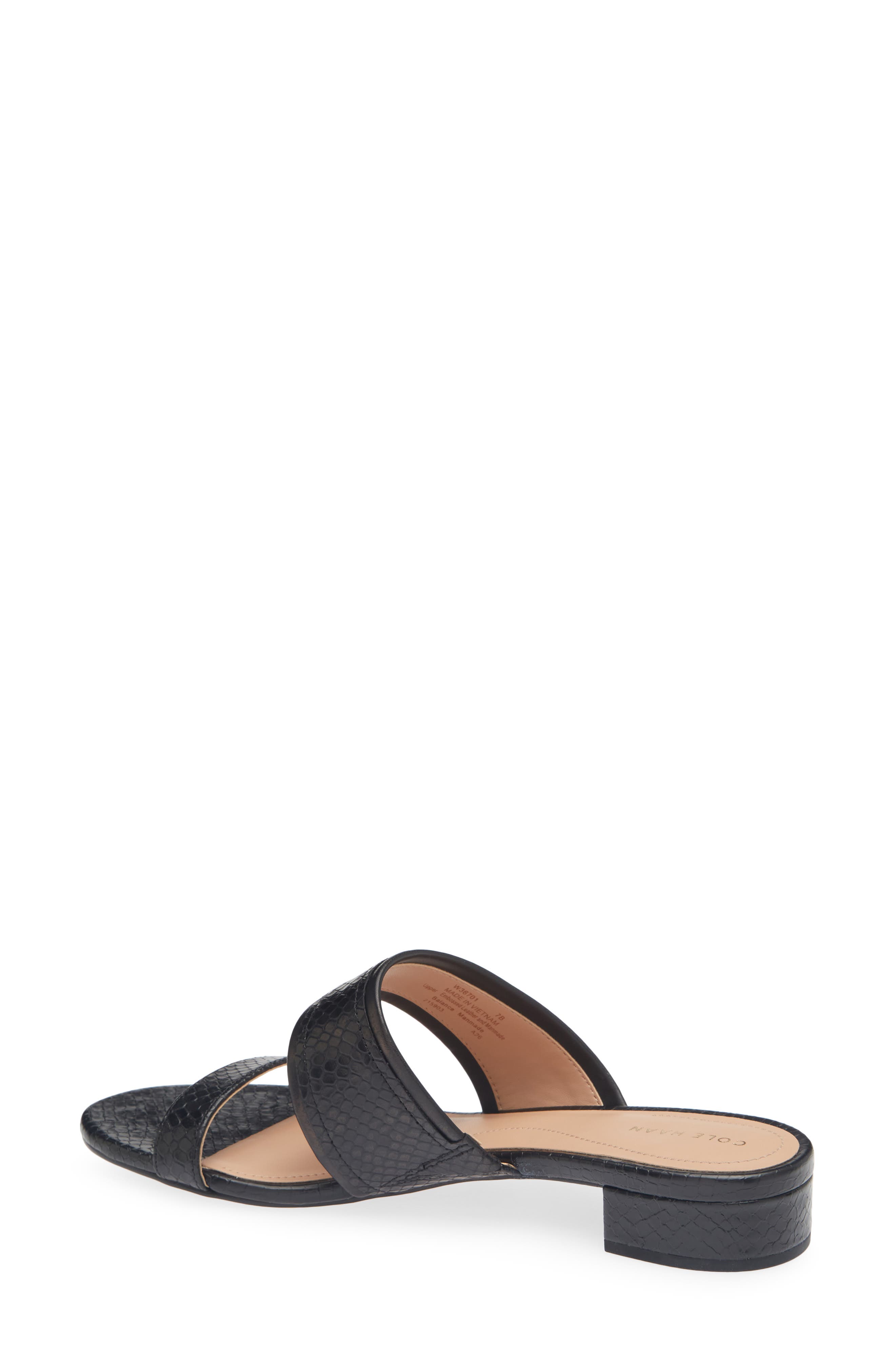 Cole Haan Fionna Wave Double Band Slide Sandals, Alternate, color, Black Snake Print Leather