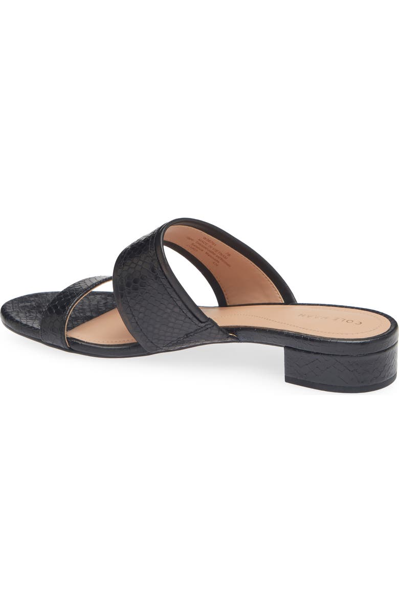 Cole Haan Fionna Wave Double Band Slide Sandals, Alternate, color, Black Snake Print Leather