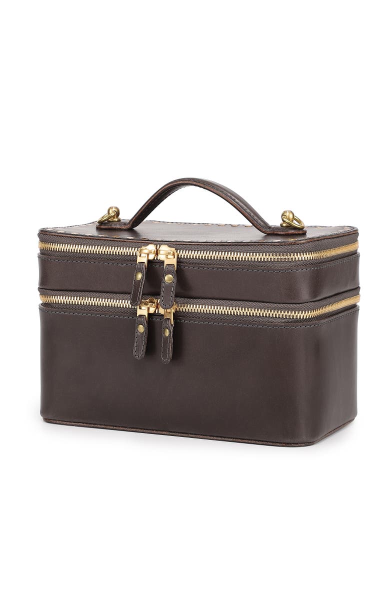 OLD TREND Ixia Genuine Leather Vanity Mini Trunk, Alternate, color, Slate