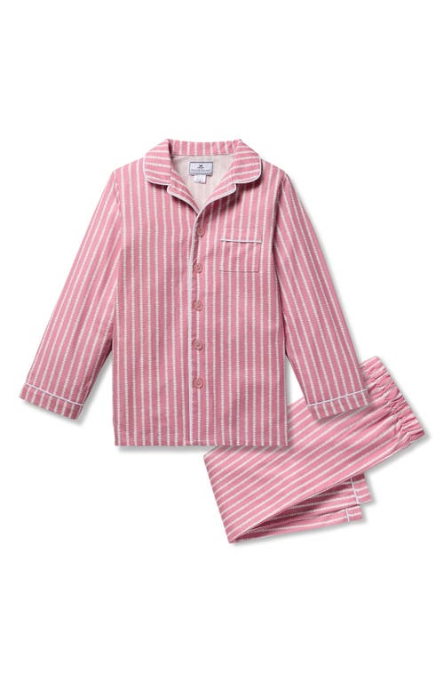 Shop Petite Plume Kids' Heart Stripes Two-piece Pajamas In Pink