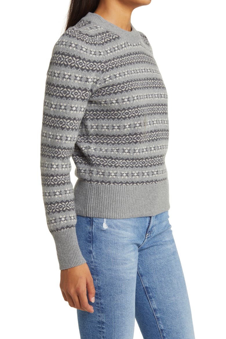 Highland Fair Isle Sweater, Alternate, color, GREY MULTI