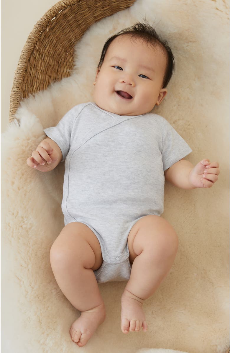 MORI Short Sleeve Kimono Bodysuit, Alternate, color, Grey