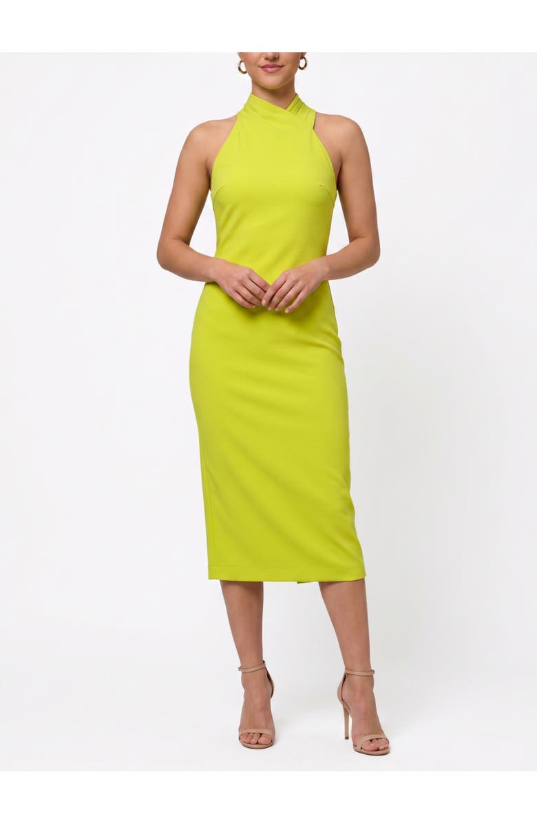 RACHEL Rachel Roy Harland Crossover Halter Midi Dress, Main, color, Tender Shoots