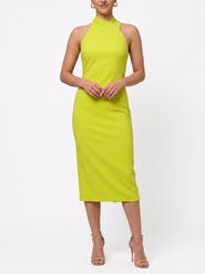 RACHEL Rachel Roy Harland Crossover Halter Midi Dress