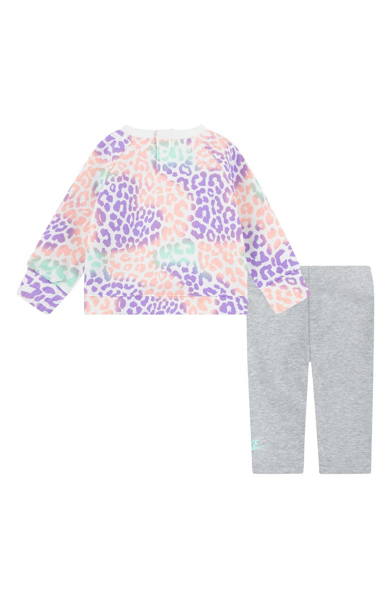 Nike Leopard Print Fleece Sweatshirt & Leggings Set, Alternate, color, 
