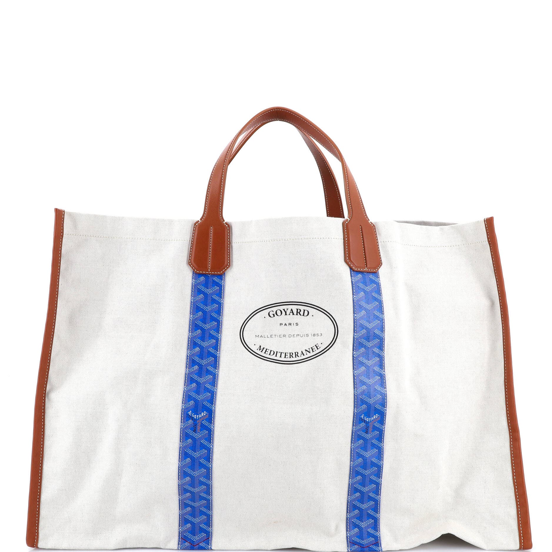 Pre-Owned Goyard Mediterranee Saint-Tropez Reversible Tote Coated Canvas, Main, color, Blue