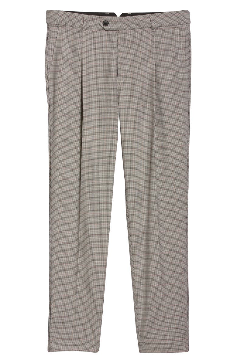 Ovadia Jordan Pleated Houndstooth Wool Pants, Alternate, color,