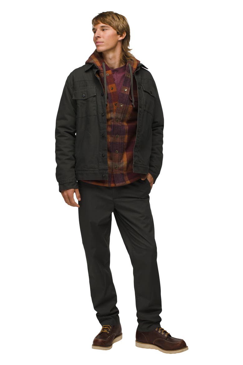 Grover Flannel Lined Canvas Jacket, Alternate, color, DARK IRON