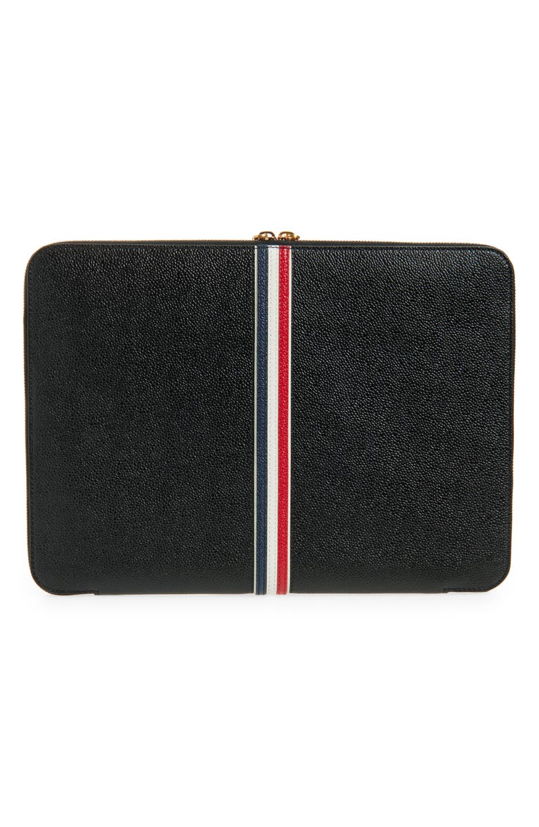 Thom Browne Small RWB Leather Folio, Alternate, color, Black