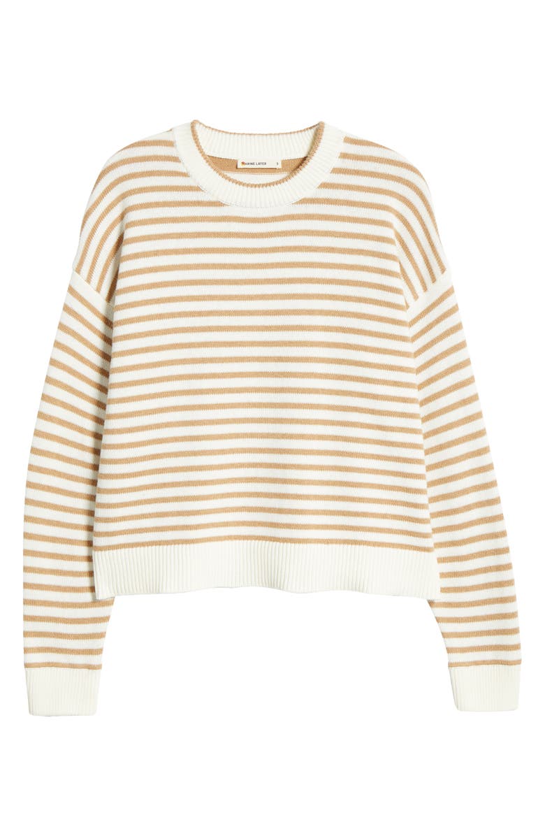 Marine Layer Suki Stripe Cotton Crewneck Sweater, Alternate, color, 